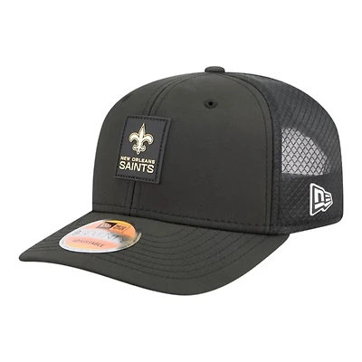 New Orleans Saints Black 2025 NFL Sideline New Era 9SEVENTY Trucker Adjustable Snapback Hat