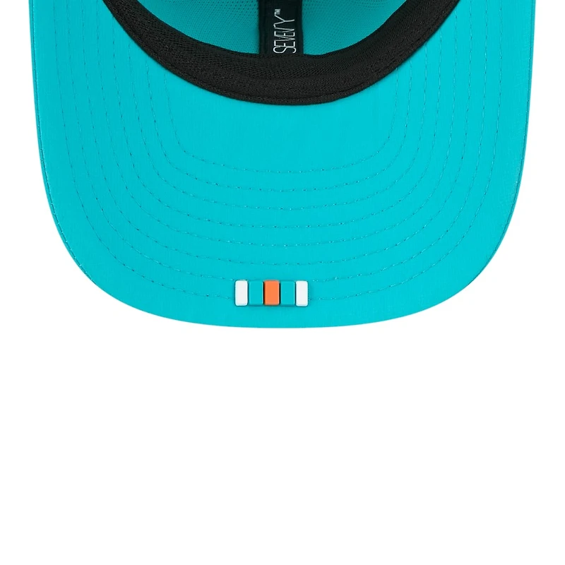 Miami Dolphins Aqua 2025 NFL Sideline New Era 9SEVENTY Trucker Adjustable Snapback Hat