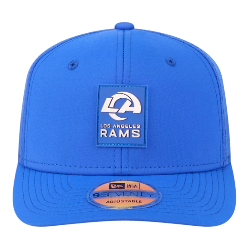 Los Angeles Rams Royal Blue 2025 NFL Sideline New Era 9SEVENTY Trucker Adjustable Snapback Hat