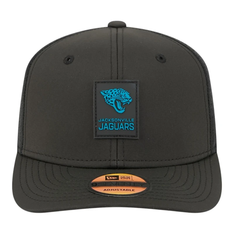 Jacksonville Jaguars Black 2025 NFL Sideline New Era 9SEVENTY Trucker Adjustable Snapback Hat