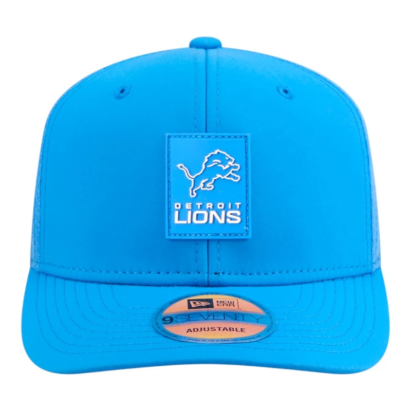 Detroit Lions Blue 2025 NFL Sideline New Era 9SEVENTY Trucker Adjustable Snapback Hat