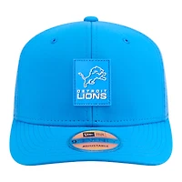 Detroit Lions Blue 2025 NFL Sideline New Era 9SEVENTY Trucker Adjustable Snapback Hat