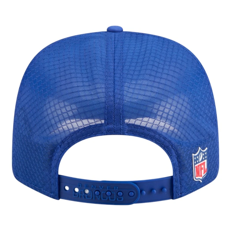 Denver Broncos Royal Blue 2025 NFL Sideline New Era 9SEVENTY Trucker Adjustable Snapback Hat