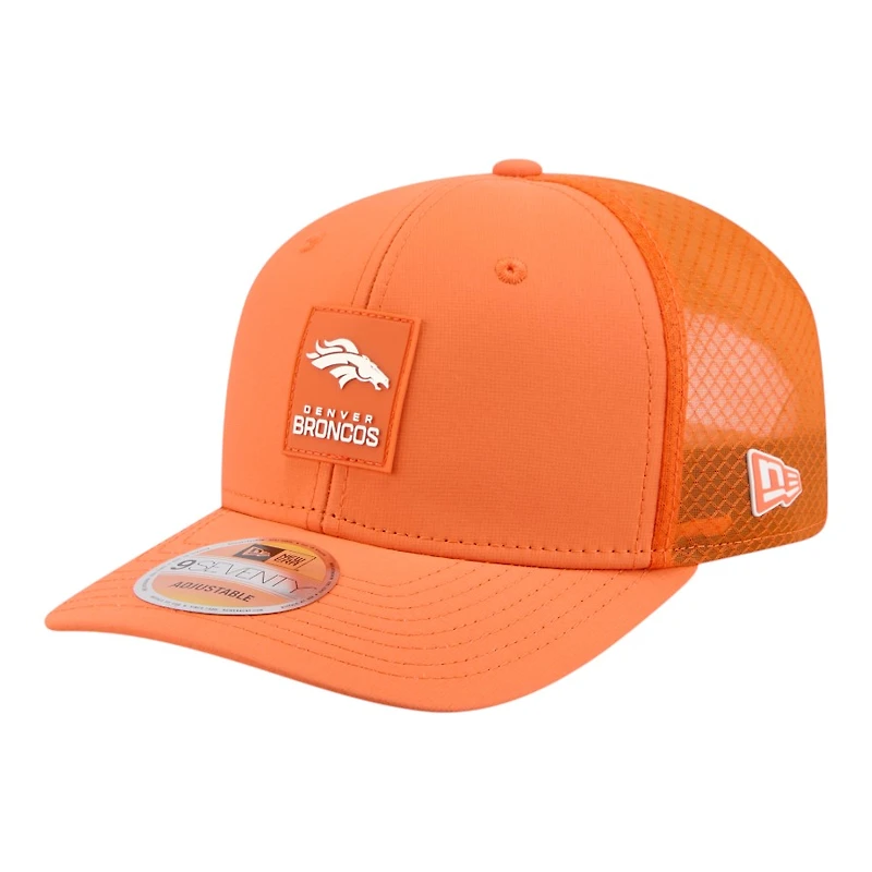 Denver Broncos Orange 2025 NFL Sideline New Era 9SEVENTY Trucker Adjustable Snapback Hat