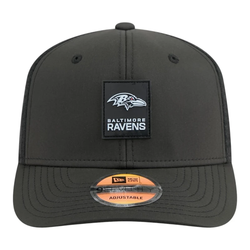 Baltimore Ravens Black 2025 NFL Sideline New Era 9SEVENTY Trucker Adjustable Snapback Hat