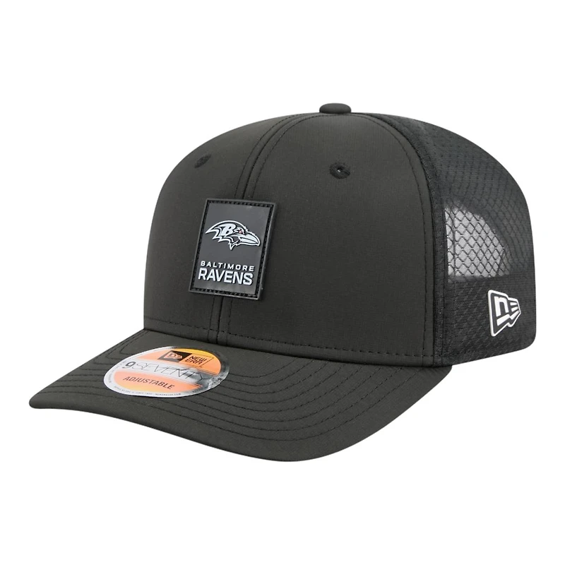 Baltimore Ravens Black 2025 NFL Sideline New Era 9SEVENTY Trucker Adjustable Snapback Hat