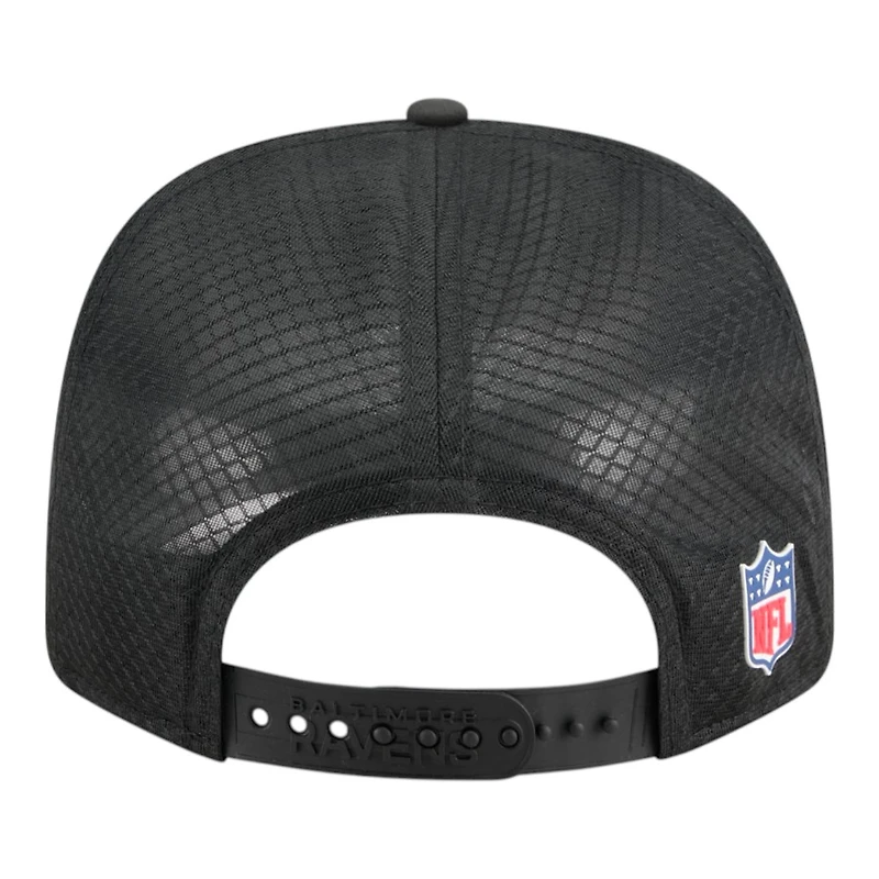 Baltimore Ravens Black 2025 NFL Sideline New Era 9SEVENTY Trucker Adjustable Snapback Hat