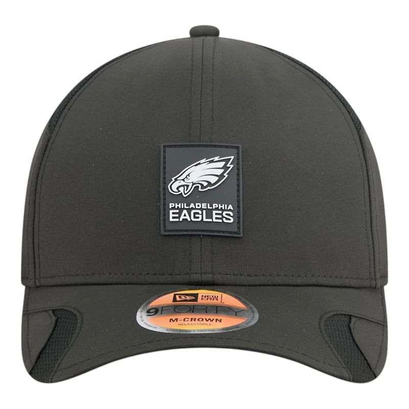 Philadelphia Eagles Black 2025 NFL Sideline New Era 9FORTY M-Crown Adjustable Hat