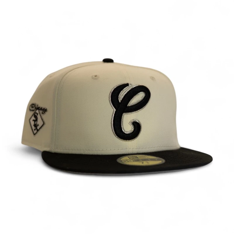 Chicago White Sox Chrome Black 2T Leon the Lab WS Patch Grey UV New Era 59FIFTY Fitted Hat