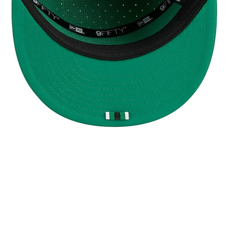 Philadelphia Eagles Kelly Green Throwback 2025 NFL Sideline Split Panel New Era 9FIFTY Snapback Hat