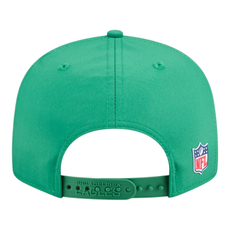 Philadelphia Eagles Kelly Green Throwback 2025 NFL Sideline Split Panel New Era 9FIFTY Snapback Hat