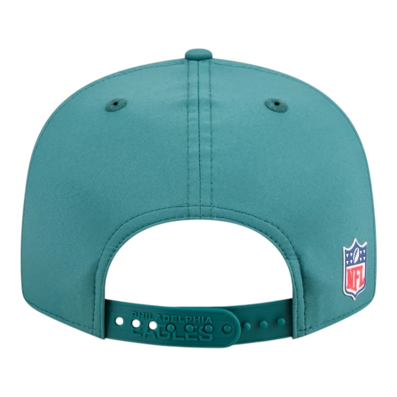 Philadelphia Eagles Midnight Green 2025 NFL Sideline Split Panel New Era 9FIFTY Snapback Hat