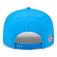 Detroit Lions Blue 2025 NFL Sideline Split Panel New Era 9FIFTY Snapback Hat
