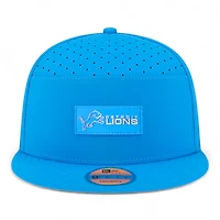 Detroit Lions Blue 2025 NFL Sideline Split Panel New Era 9FIFTY Snapback Hat