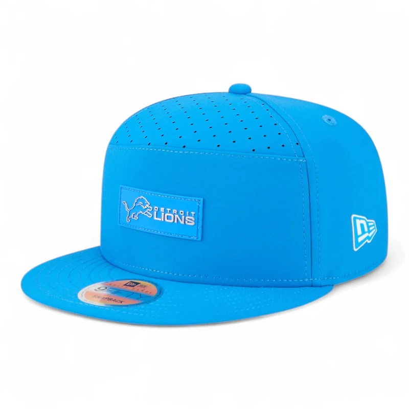 Detroit Lions Blue 2025 NFL Sideline Split Panel New Era 9FIFTY Snapback Hat