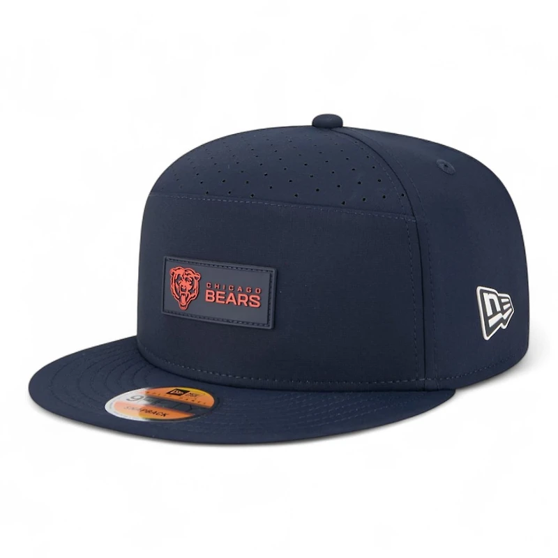 Chicago Bears Navy 2025 NFL Sideline Split Panel New Era 9FIFTY Snapback Hat