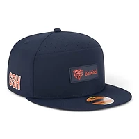 Chicago Bears Navy 2025 NFL Sideline Split Panel New Era 9FIFTY Snapback Hat