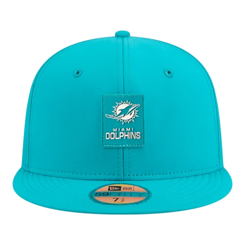 Miami Dolphins Aqua 2025 NFL Sideline New Era 59FIFTY Fitted Hat