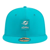 Miami Dolphins Aqua 2025 NFL Sideline New Era 59FIFTY Fitted Hat