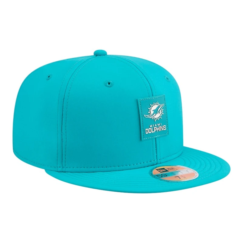 Miami Dolphins Aqua 2025 NFL Sideline New Era 59FIFTY Fitted Hat