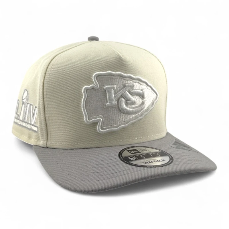 Kansas City Chiefs Chrome and Gray Super Bowl LIV Patch New Era 9FIFTY A-Frame Snapback Hat