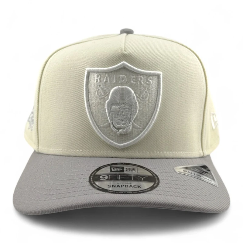 Las Vegas Raiders Chrome and Gray 60th Anniversary Patch New Era 9FIFTY A-Frame Snapback Hat