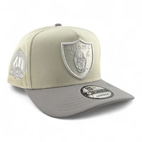 Las Vegas Raiders Chrome and Gray 60th Anniversary Patch New Era 9FIFTY A-Frame Snapback Hat