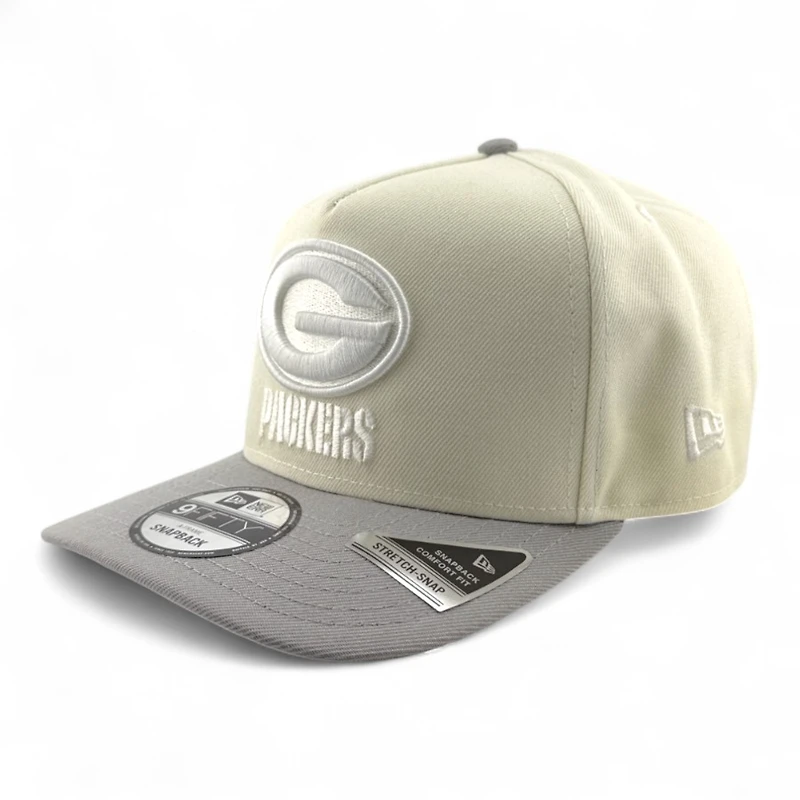 Green Bay Packers Chrome and Gray 75th Anniversary Patch New Era 9FIFTY A-Frame Snapback Hat