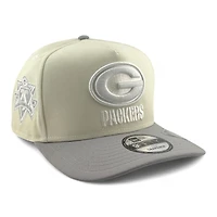 Green Bay Packers Chrome and Gray 75th Anniversary Patch New Era 9FIFTY A-Frame Snapback Hat