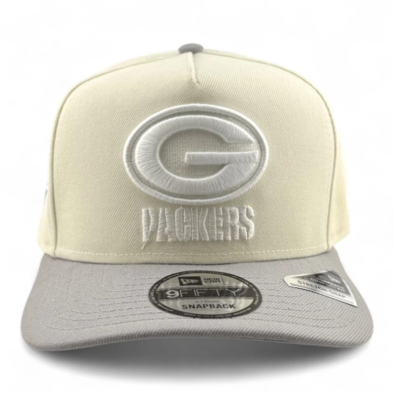 Green Bay Packers Chrome and Gray 75th Anniversary Patch New Era 9FIFTY A-Frame Snapback Hat