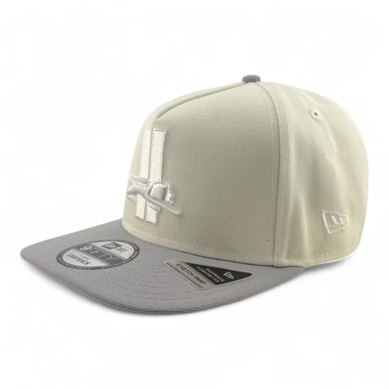 Detroit Lions Chrome and Gray 75 Seasons Patch New Era 9FIFTY A-Frame Snapback Hat