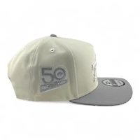 Buffalo Bills Chrome and Gray 50th Anniversary Patch New Era 9FIFTY A-Frame Snapback Hat
