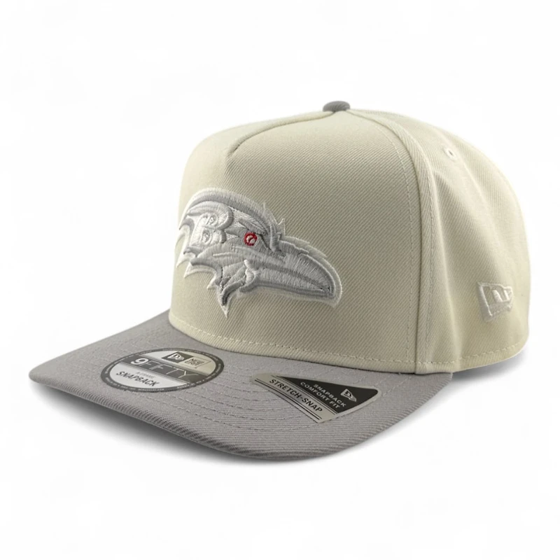 Baltimore Ravens Chrome and Gray 10th Anniversary Patch New Era 9FIFTY A-Frame Snapback Hat