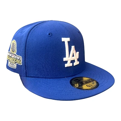 Los Angeles Dodgers Blue 2024 World Series Champions Trophy Patch Grey UV New Era 59FIFTY Fitted Hat