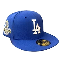 Los Angeles Dodgers Blue 2024 World Series Champions Trophy Patch Grey UV New Era 59FIFTY Fitted Hat