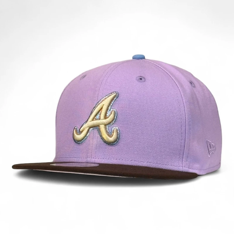 Atlanta Braves Purple and Brown 2000 All Star Game Patch Pink UV New Era 59FIFTY Fitted Hat