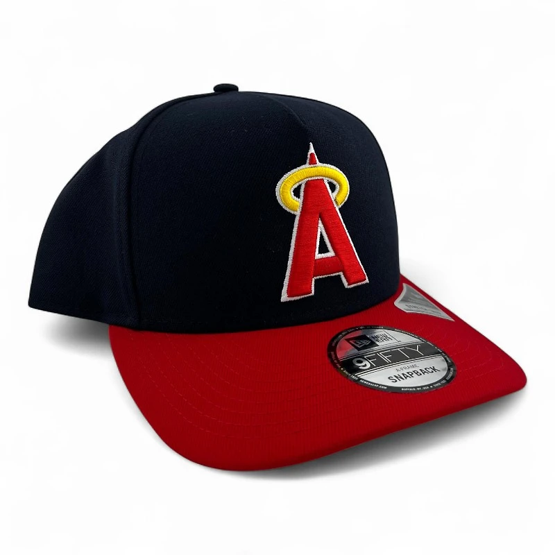 Anaheim Angels Navy and Scarlet "Halo Collection" Green UV 9FIFTY A-Frame Snapback Hat