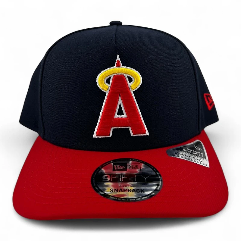 Anaheim Angels Navy and Scarlet "Halo Collection" Green UV 9FIFTY A-Frame Snapback Hat