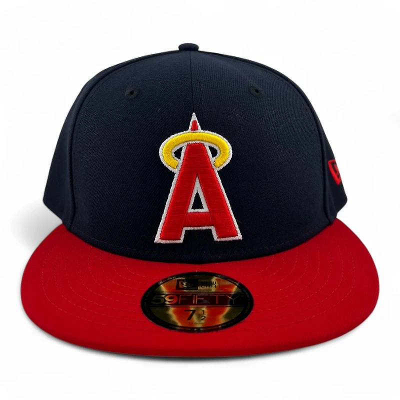 Anaheim Angels Navy and Scarlet "Halo Collection" Green UV New Era 59FIFTY Fitted Hat