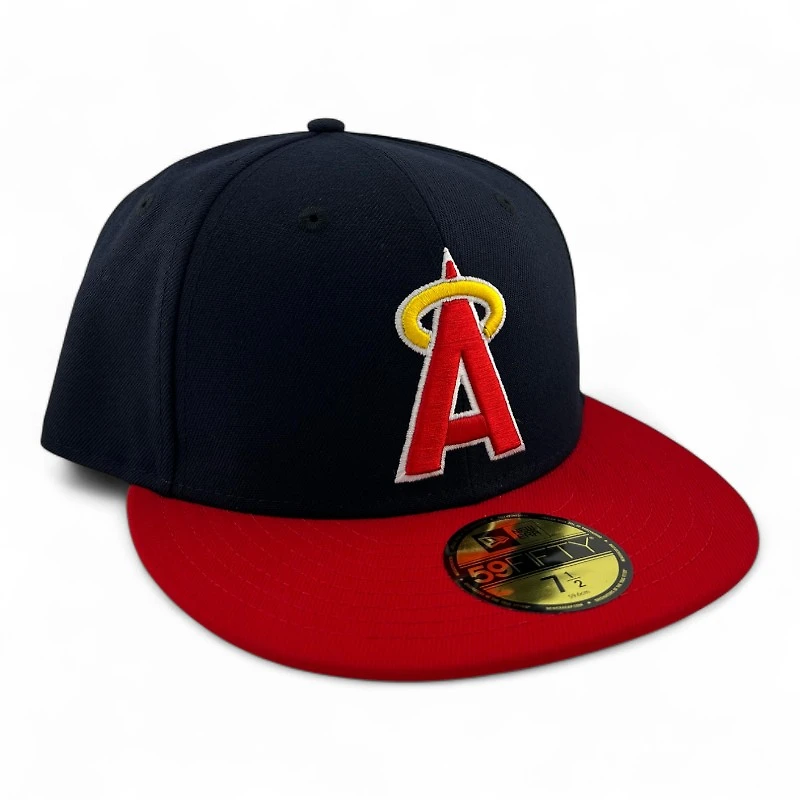 Anaheim Angels Navy and Scarlet "Halo Collection" Green UV New Era 59FIFTY Fitted Hat