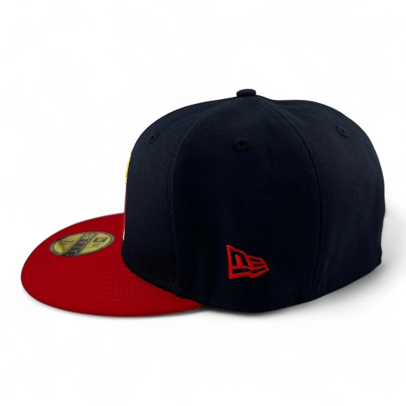 Anaheim Angels Navy and Scarlet "Halo Collection" Green UV New Era 59FIFTY Fitted Hat