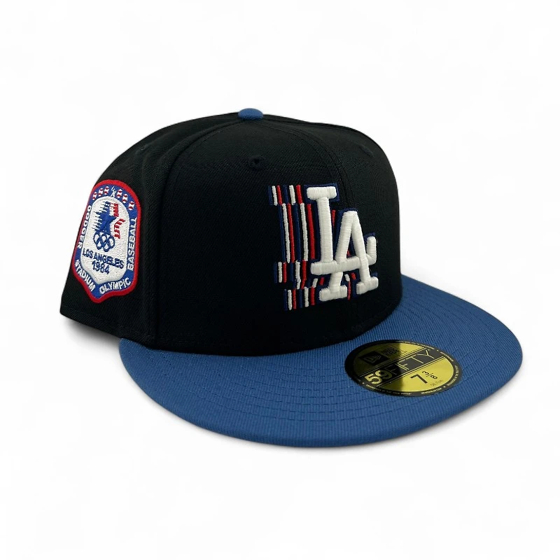 Los Angeles Dodgers Black and Indigo "84 Olympic Pack" Gray UV New Era 59FIFTY Fitted Hat