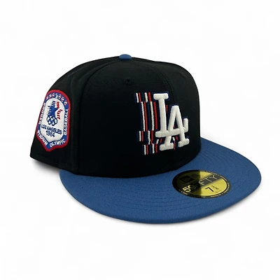 Los Angeles Dodgers Black and Indigo "84 Olympic Pack" Gray UV New Era 59FIFTY Fitted Hat