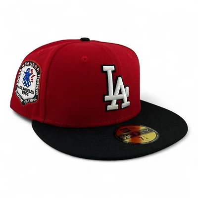 Los Angeles Dodgers Scarlet and Black "84 Olympic Pack" Gray UV New Era 59FIFTY Fitted Hat
