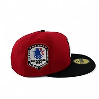 Los Angeles Dodgers Scarlet and Black "84 Olympic Pack" Gray UV New Era 59FIFTY Fitted Hat