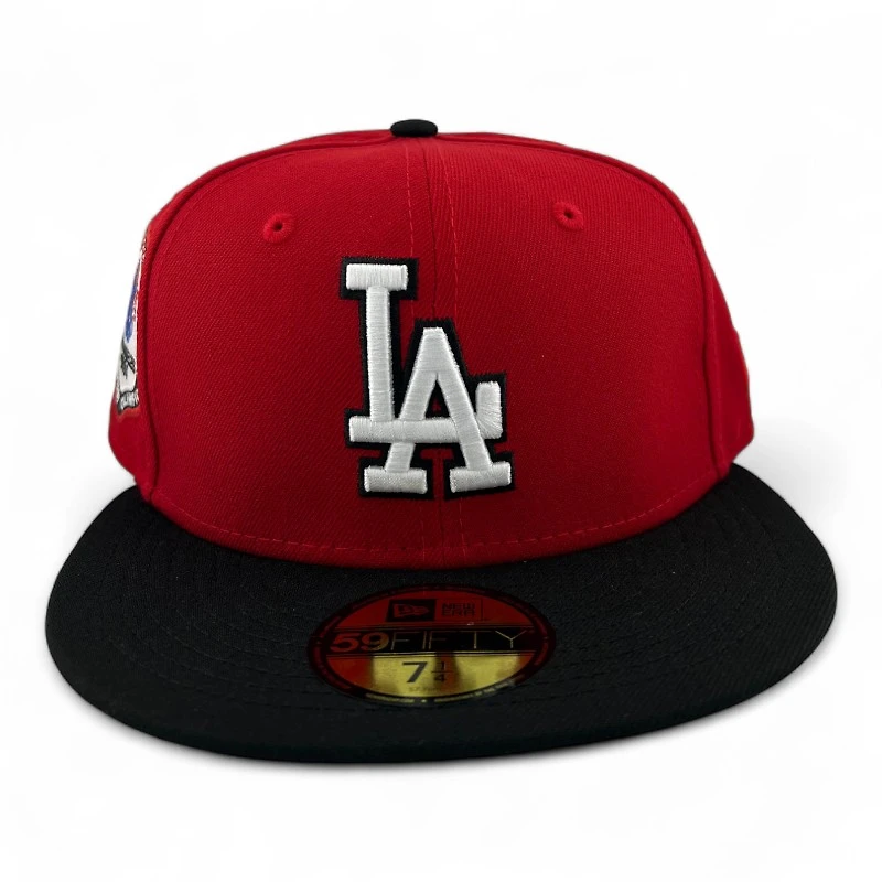 Los Angeles Dodgers Scarlet and Black "84 Olympic Pack" Gray UV New Era 59FIFTY Fitted Hat
