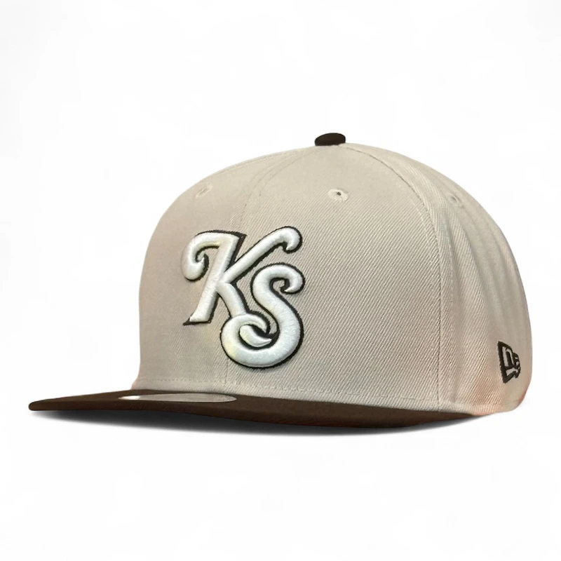 Knoxville Smokies Stone and Brown Bear Patch Pink UV MiLB New Era 59FIFTY Fitted Hat