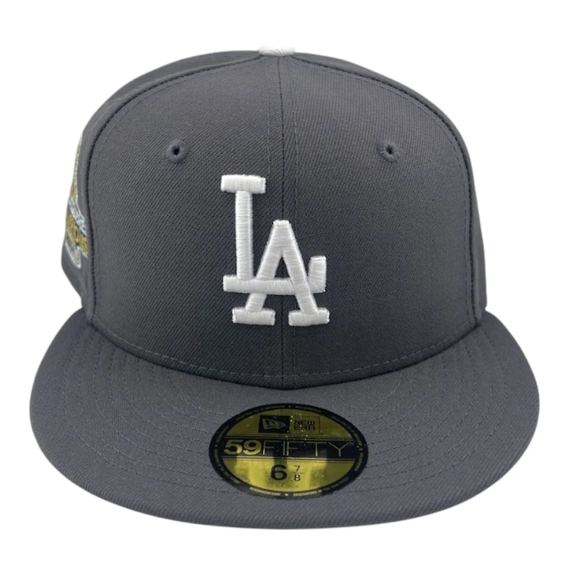 Los Angeles Dodgers Graphite 2024 World Series Champs Patch Grey UV New Era 59FIFTY Fitted Hat