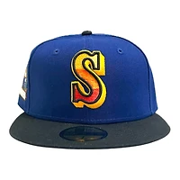 Seattle Mariners Royal Blue and Black 30th Anniversary Patch Grey UV New Era 59FIFTY Fitted Hat