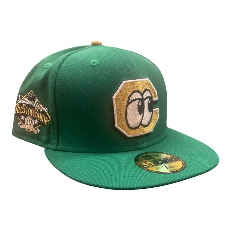 Chattanooga Lookouts Green Southern League All Star Game Patch Metallic Gold UV New Era 59FIFTY Fitted Hat
